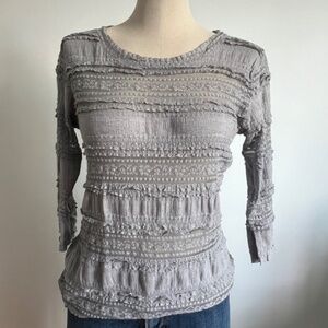 In Wear - Grey Long Sleeve Lace Shirt